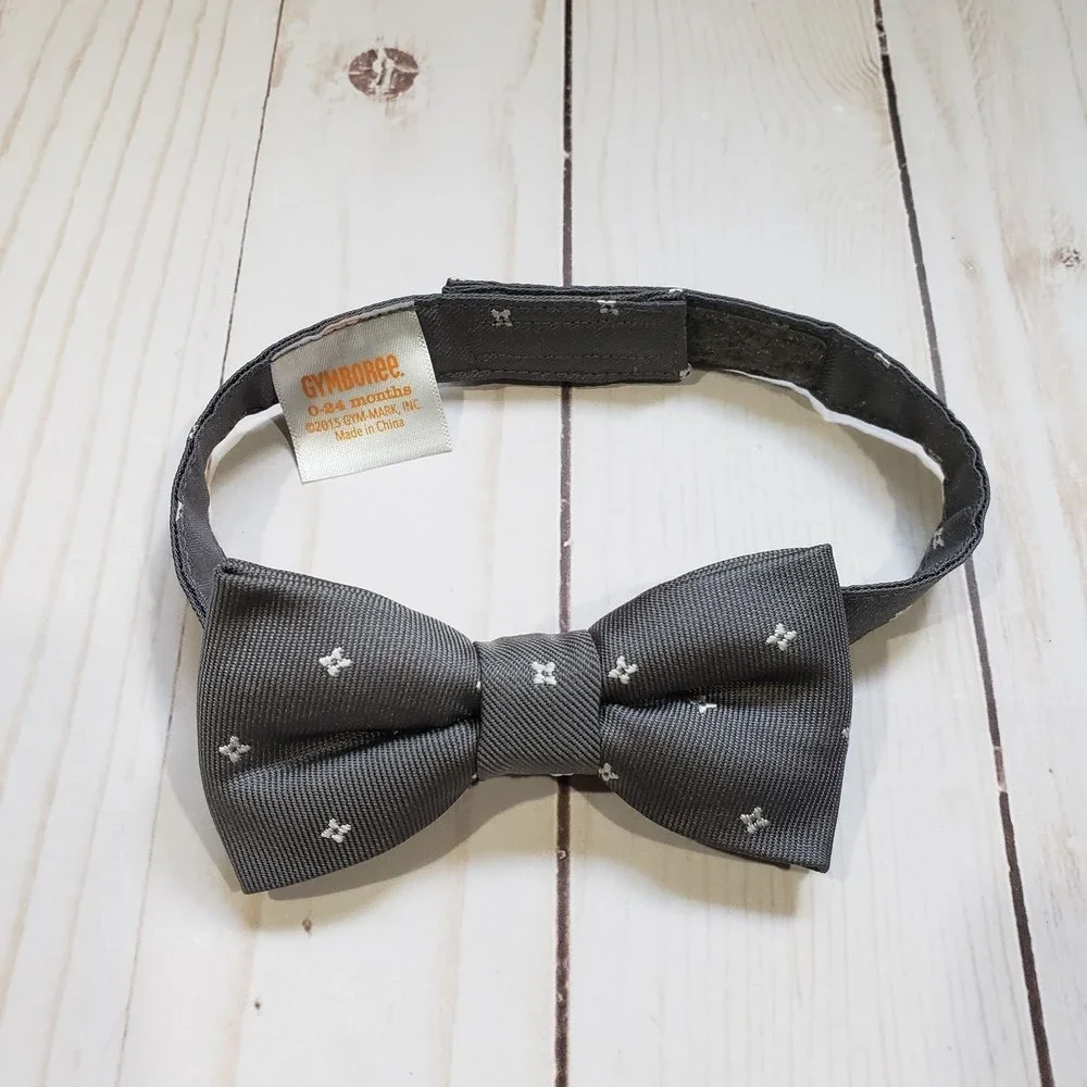 Gymboree Grey Bow Tie baby boys 0-24 months